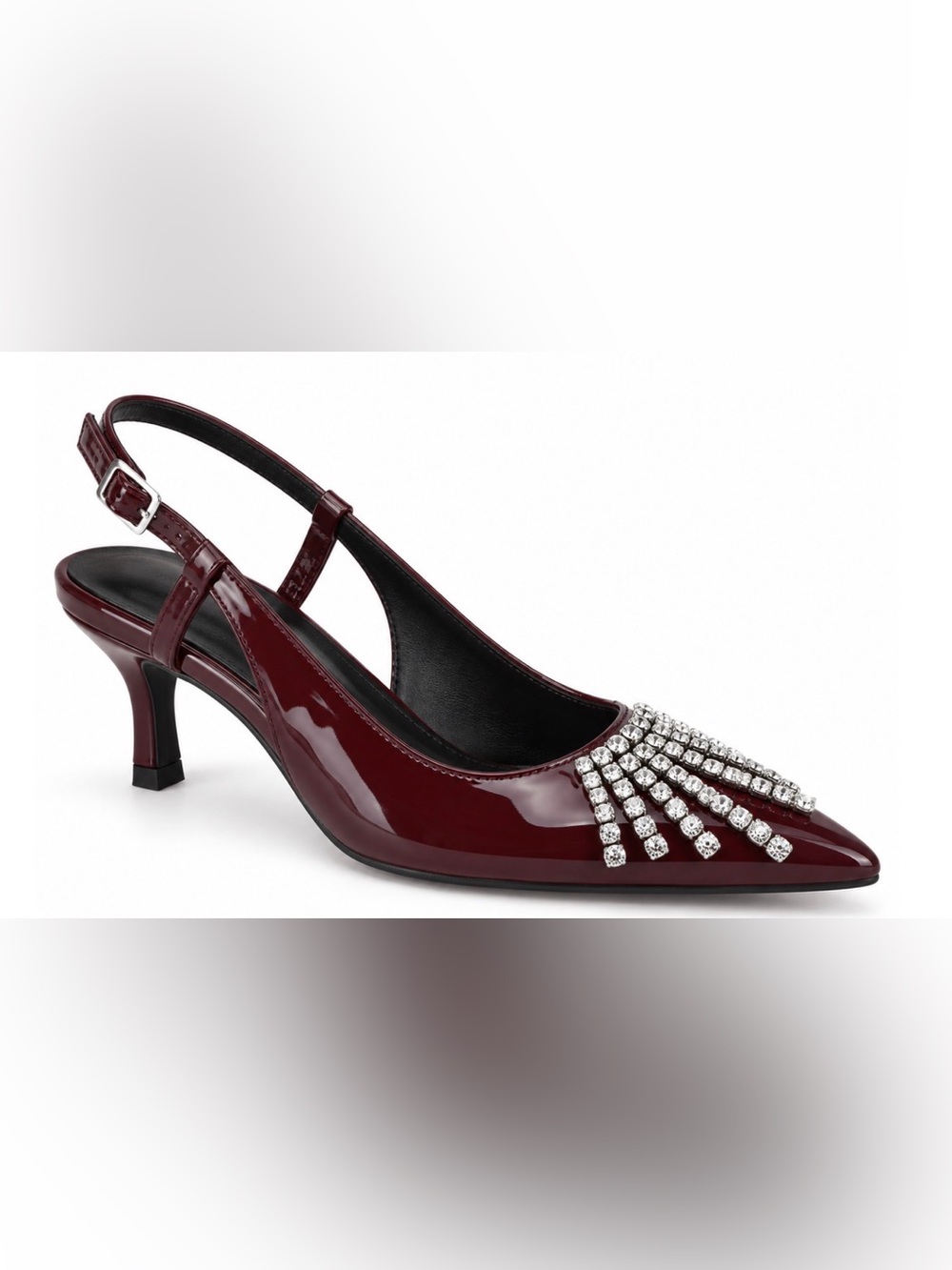 a new day Burgundy Patent Slingback Heel with Rhinestone Accent